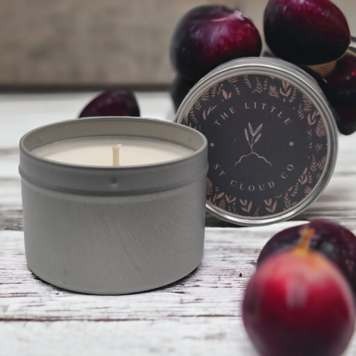 Black Plum & Rhubarb Candle Tin