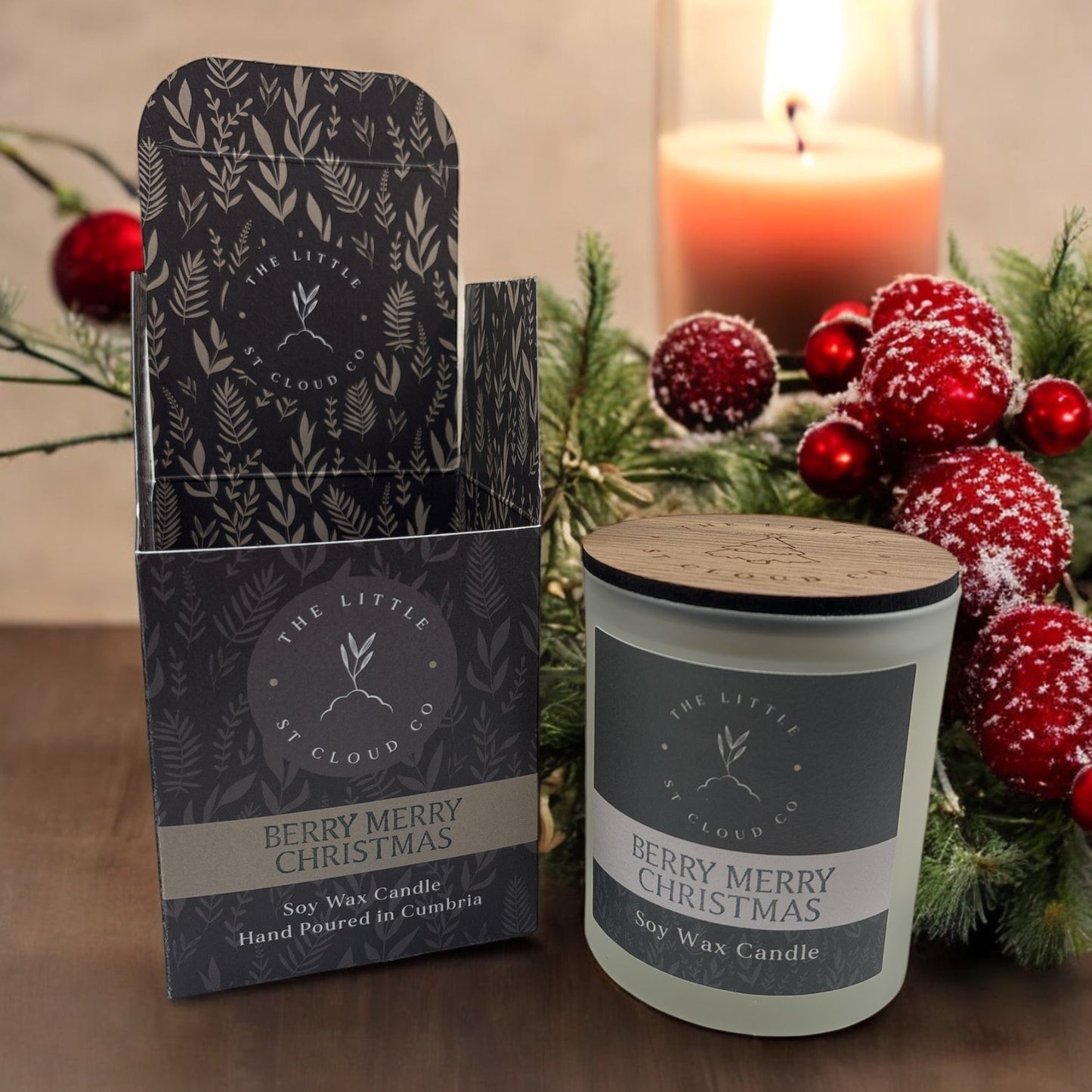 Berry Merry Christmas Candle Jar