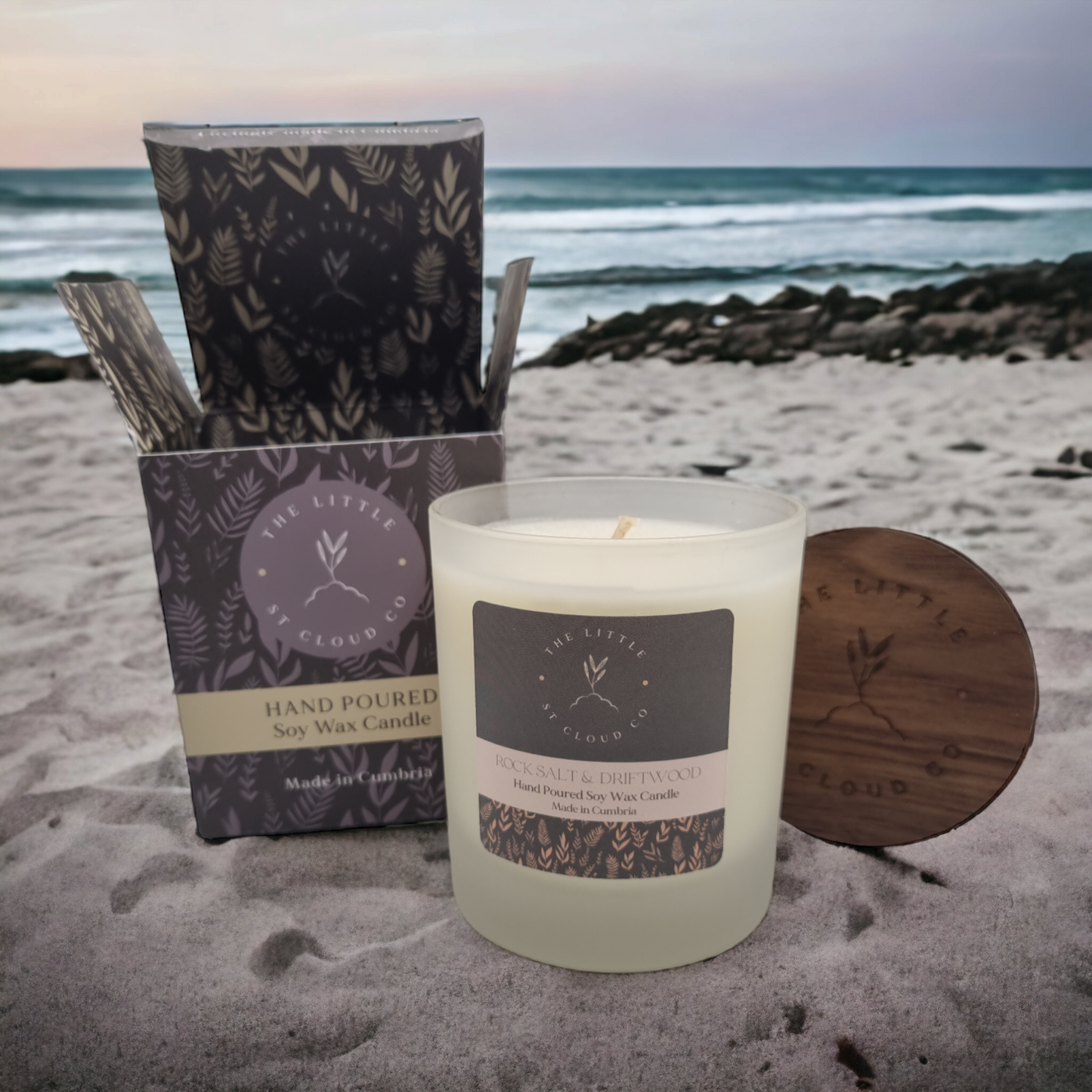 Rock Salt & Driftwood Candle Jar