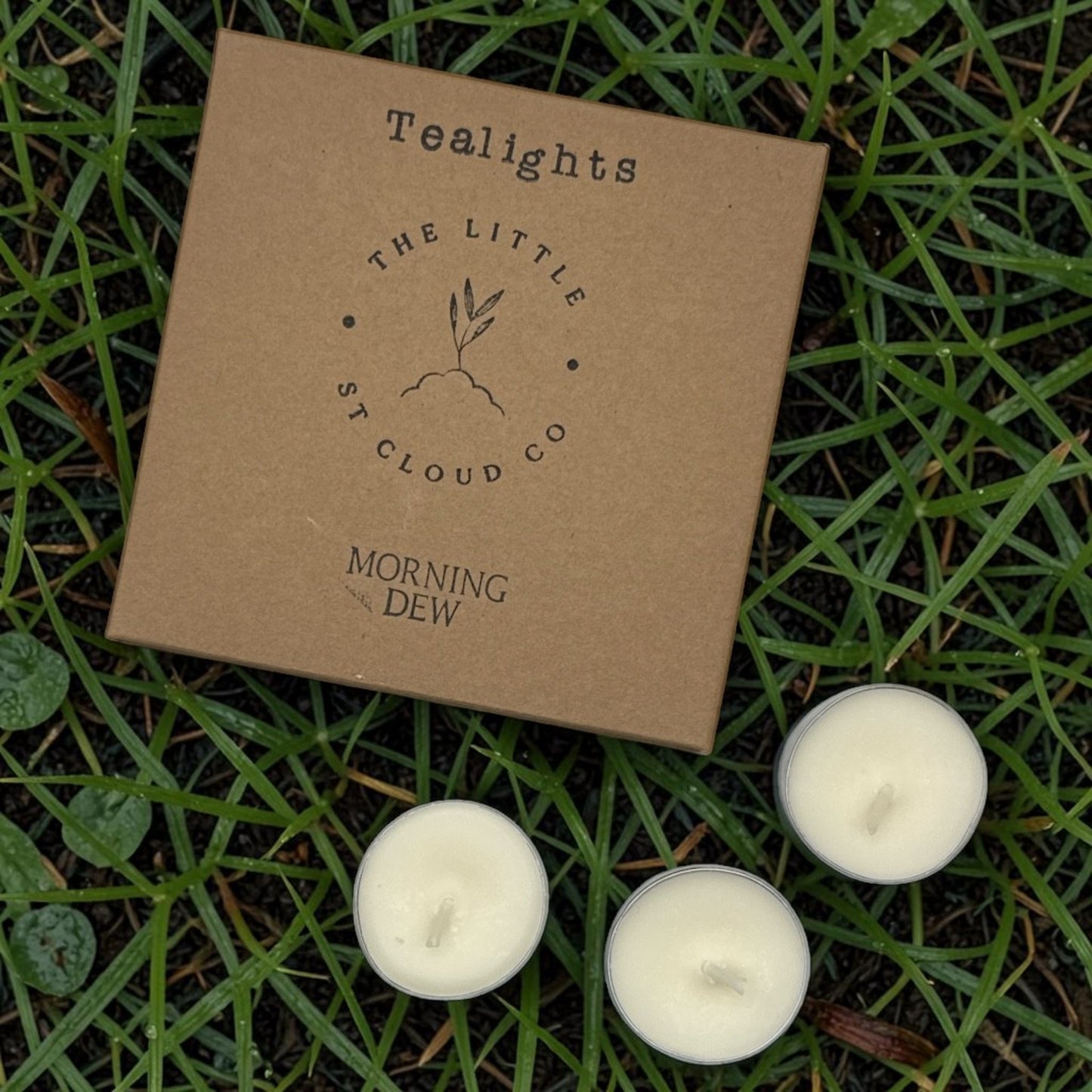 Tealights from The Little St Cloud Co on grass