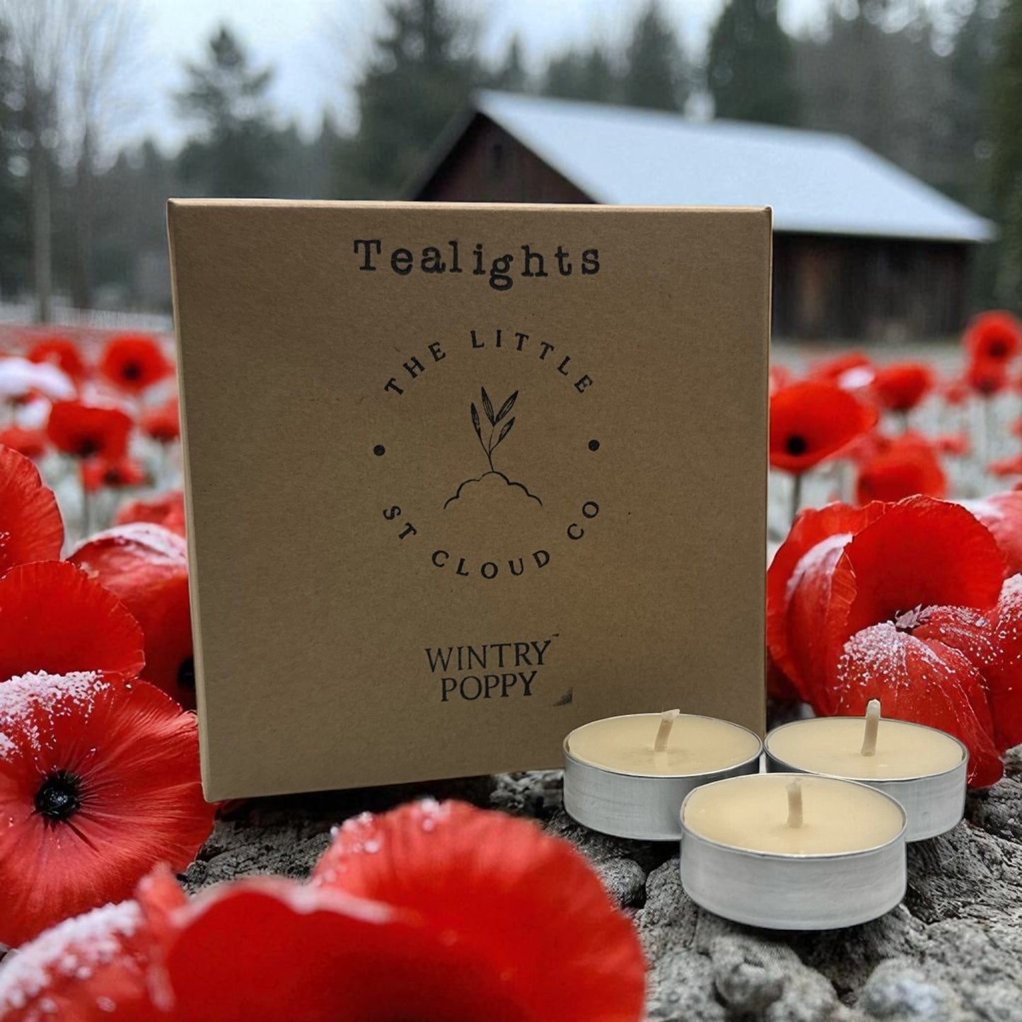 Wintry Poppy Tealights
