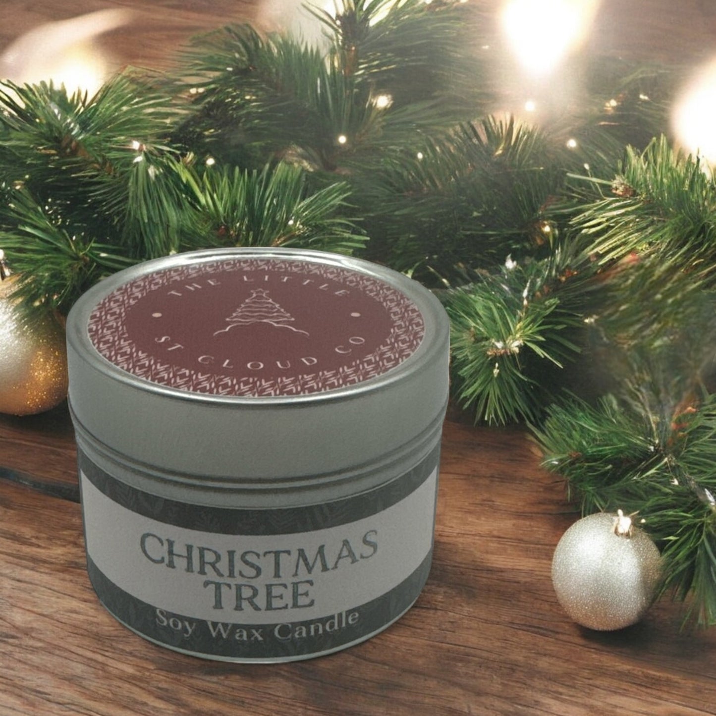 Christmas Tree Candle Tin